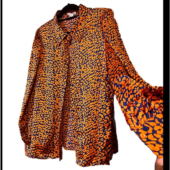 Fashion Nova Poplin Animal Print Button Front Blouse NWT! Size 3X - Picture 1 of 8